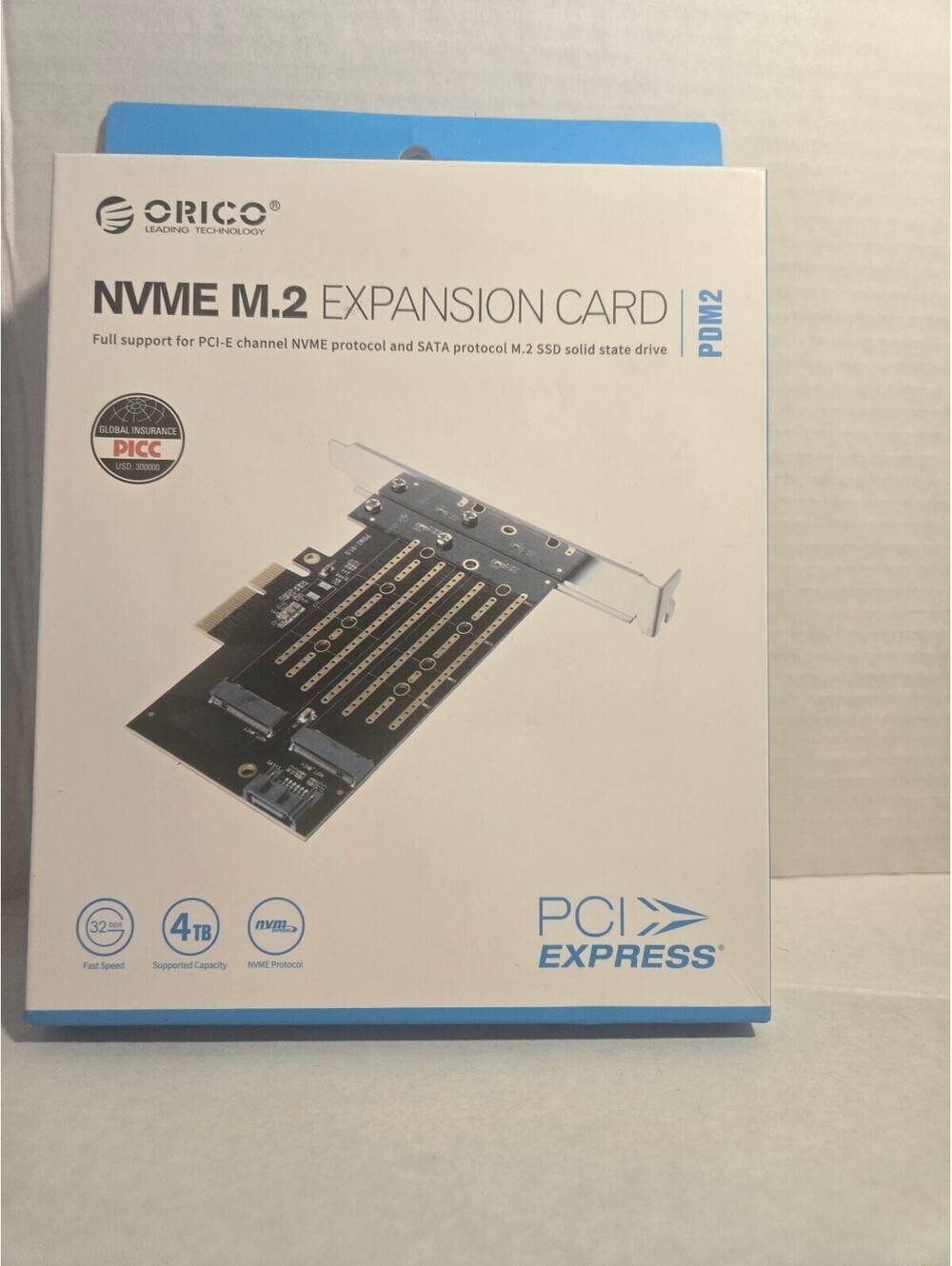 Orico NVMe M.2 to PCI-E 3.0 X4 Expansion Card (Model PDM2) / Sealed